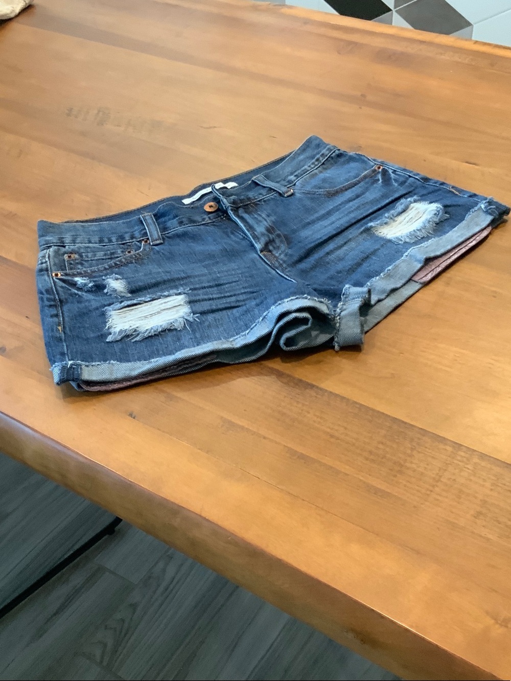 NWOT American Rag Distressed Dark Blue Denim Shorts